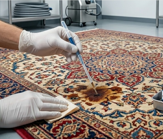 تصویر  لکه گیری فرش