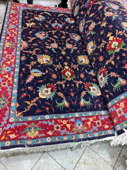 تصویر  جفت ۶ متری دست‌باف نقشه افشان – ۳۲ رج – تبریز بافت