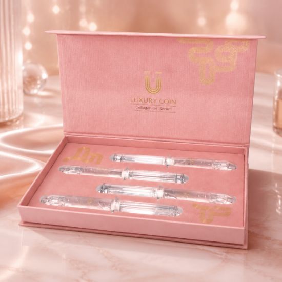 تصویر  سرم تقویت کننده و ضدپیری پوست لاکچری کوین مدل collagen gel مناسب برای انواع پوست حجم 3 میلی لیتر بسته 4 عددی